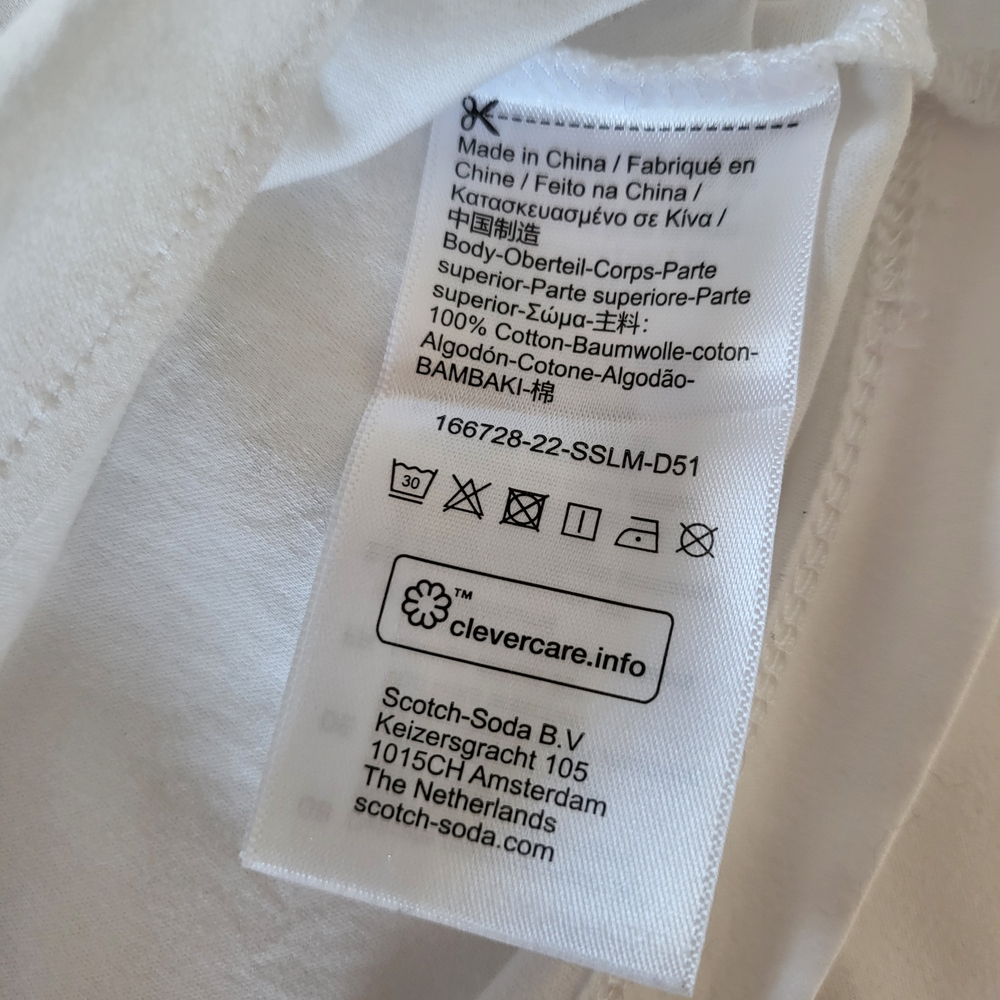 Scotch & Soda Relaxed-Fit Knotted White T-Shirt Small - Picture 8 of 10